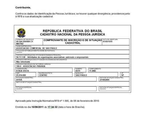 cnpj bis|Comprovante de Inscrição e de Situação Cadastral .